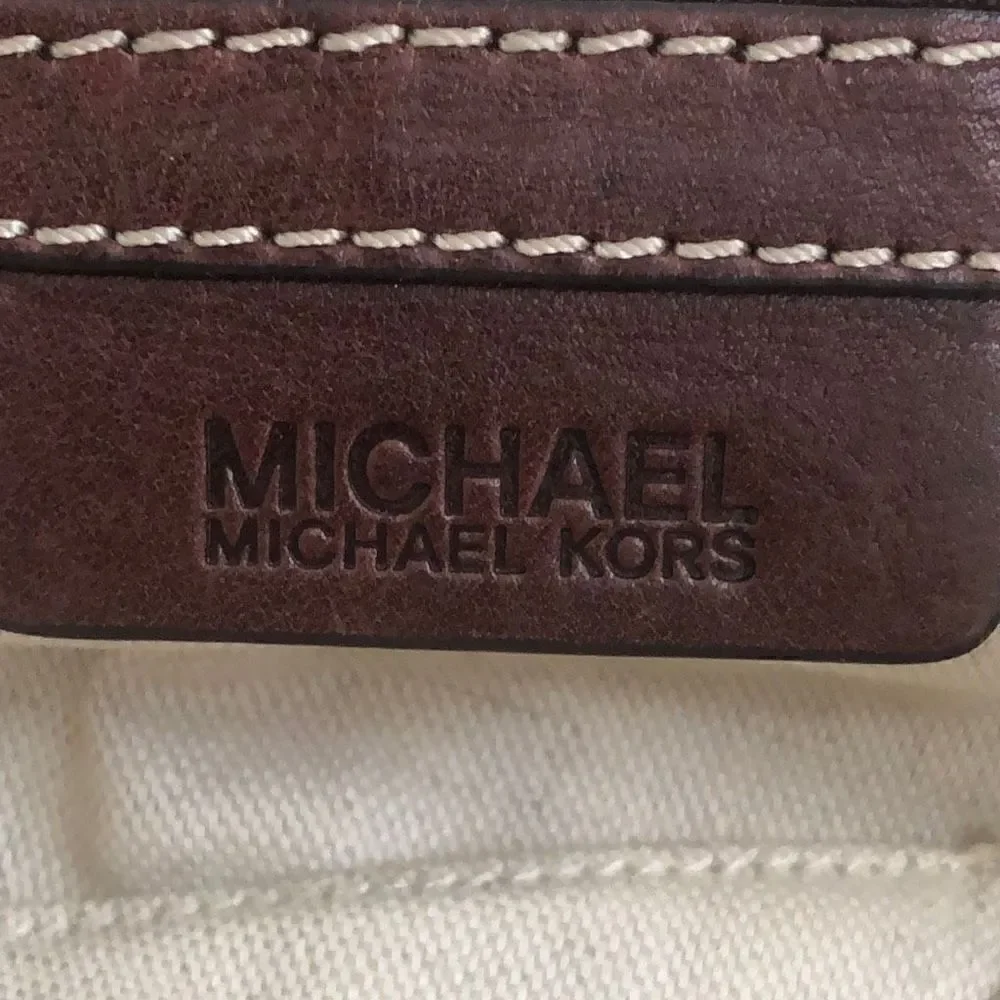 Michael Kors Kiss Lock Chain Double Strap Black Leather Purse Handbag